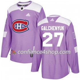 Adidas Maillot de Hockey Montreal Canadiens Alex Galchenyuk 27 2017-2018 Violet Fights Cancer Practice Authentic - Homme